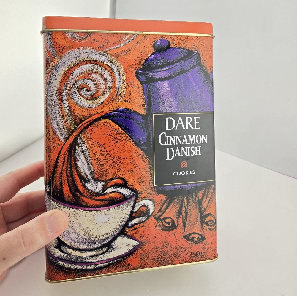 Vintage 90s Dare Cinnamon Danish Empty Cookies Tin